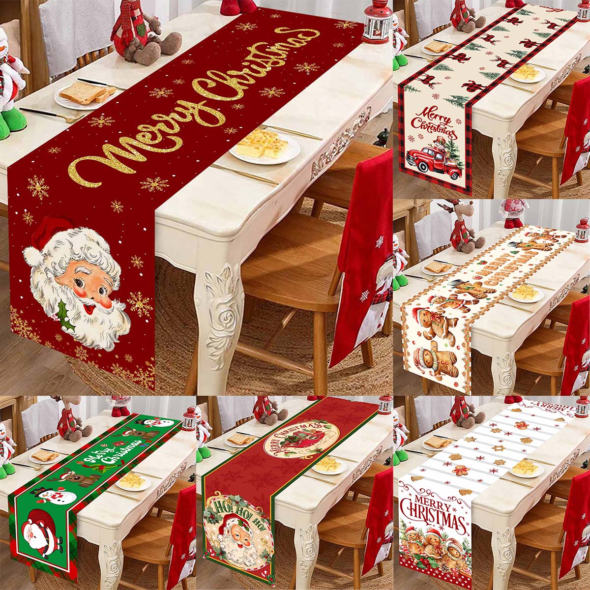 Christmas Table Runner - Weihnachten Santa Claus Polyester Tisch läufer