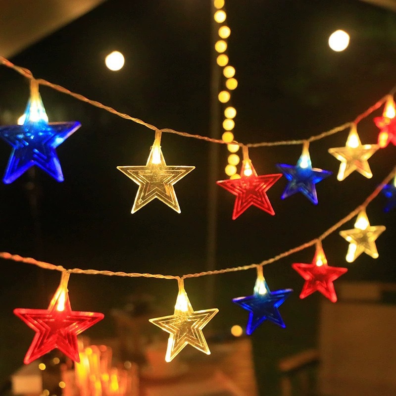 Led Fairy String Lights - 3-farbige LED-Lichterkette, warmweiße Lichterkette, batteriebetrieben, dekorative
