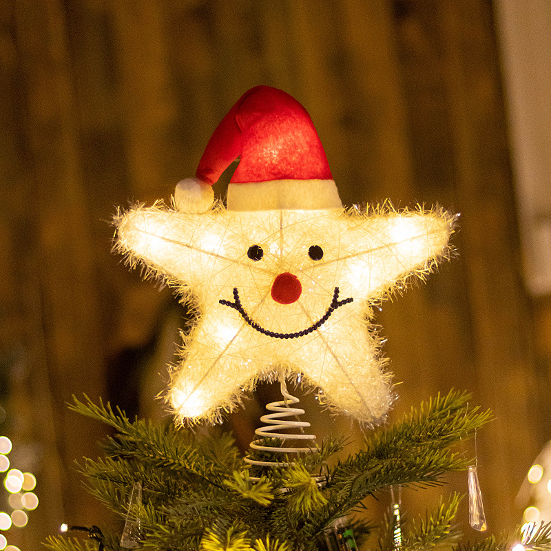 Star Tree Topper - Weihnachtsbaum LED Stern Baum Topper Batteriebetriebene