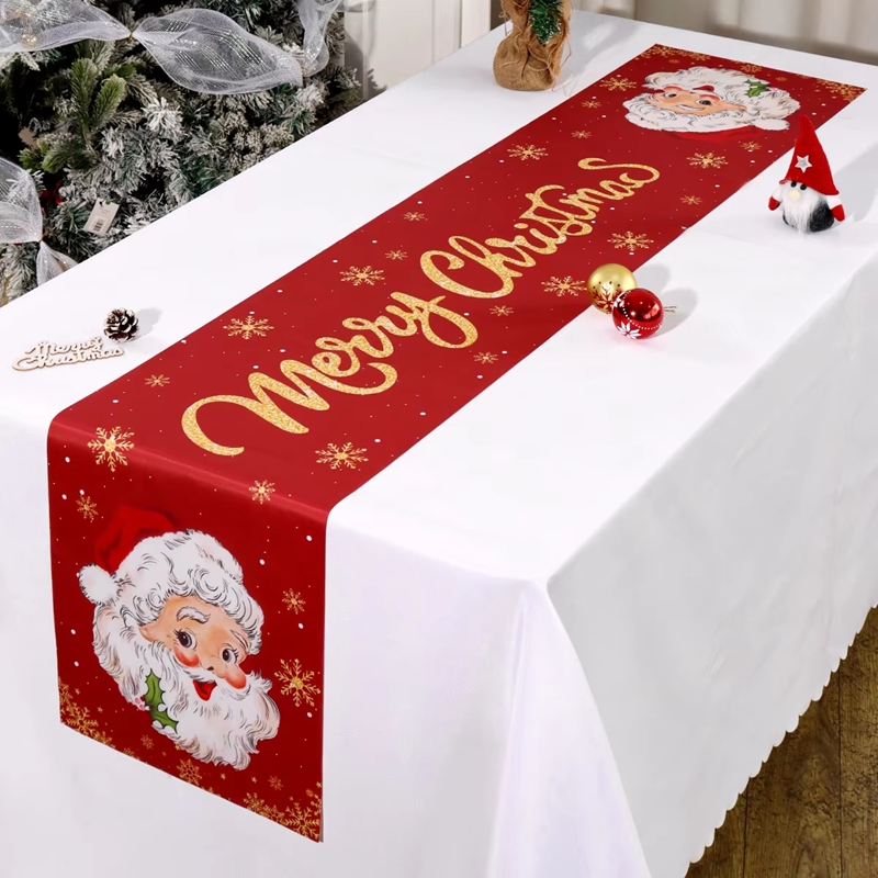 Christmas Table Runner - Weihnachtsmann-Tischläufer, Weihnachtsdekoration, Tischflagge für Zuhause, Weihnachtsgeschenke,